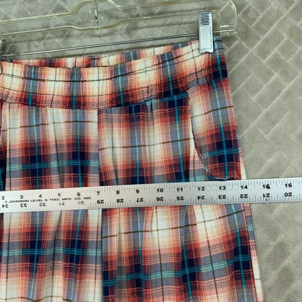 Lildy Pants Womens Small Plaid Baggy Straight Leg Lightweight Flowy High Rise - Picture 6 of 13